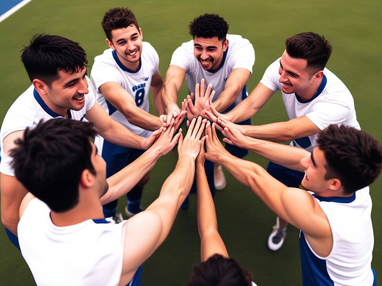 男子篮球联赛中球员们的团队合作默契